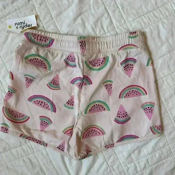 Rumi + Ryder nwt Graphic shorts bundle light pink girls size 10 watermelon - Picture 3 of 6